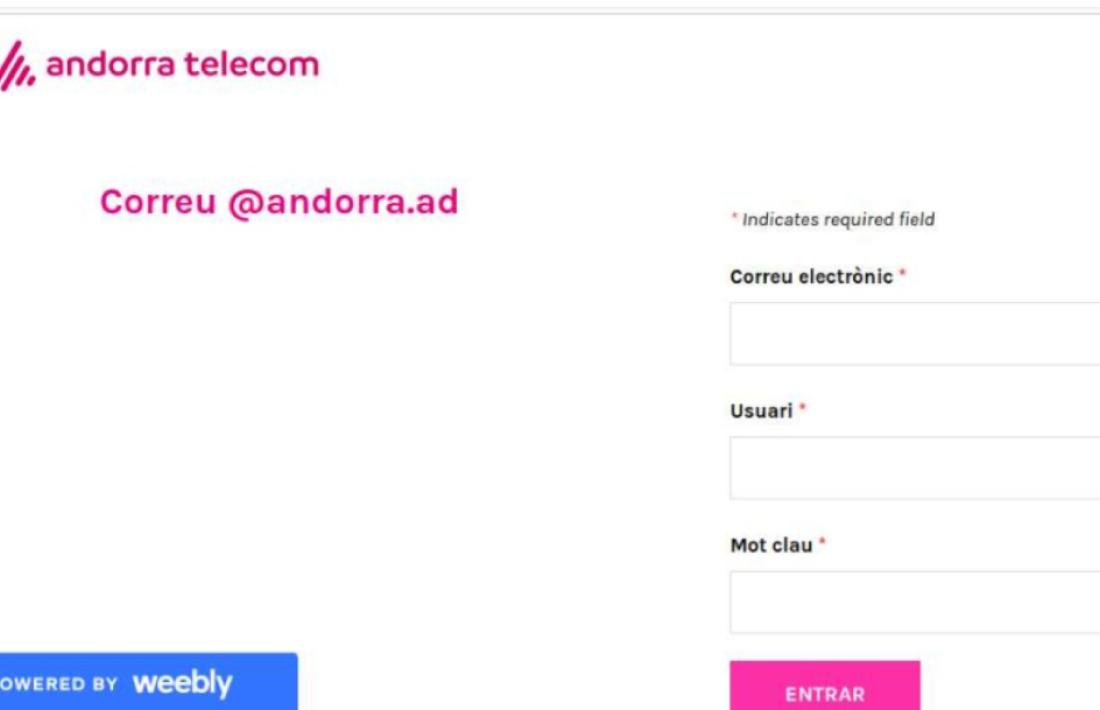 El correu andorra.ad canviarà de plataforma.