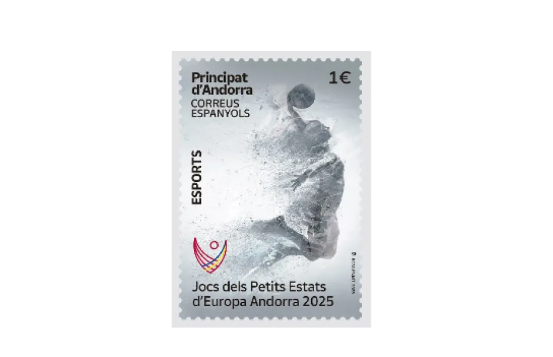 El segell que Correos ha dedicat als Jocs dels Petits Estats d'Europa d'Andorra 2025