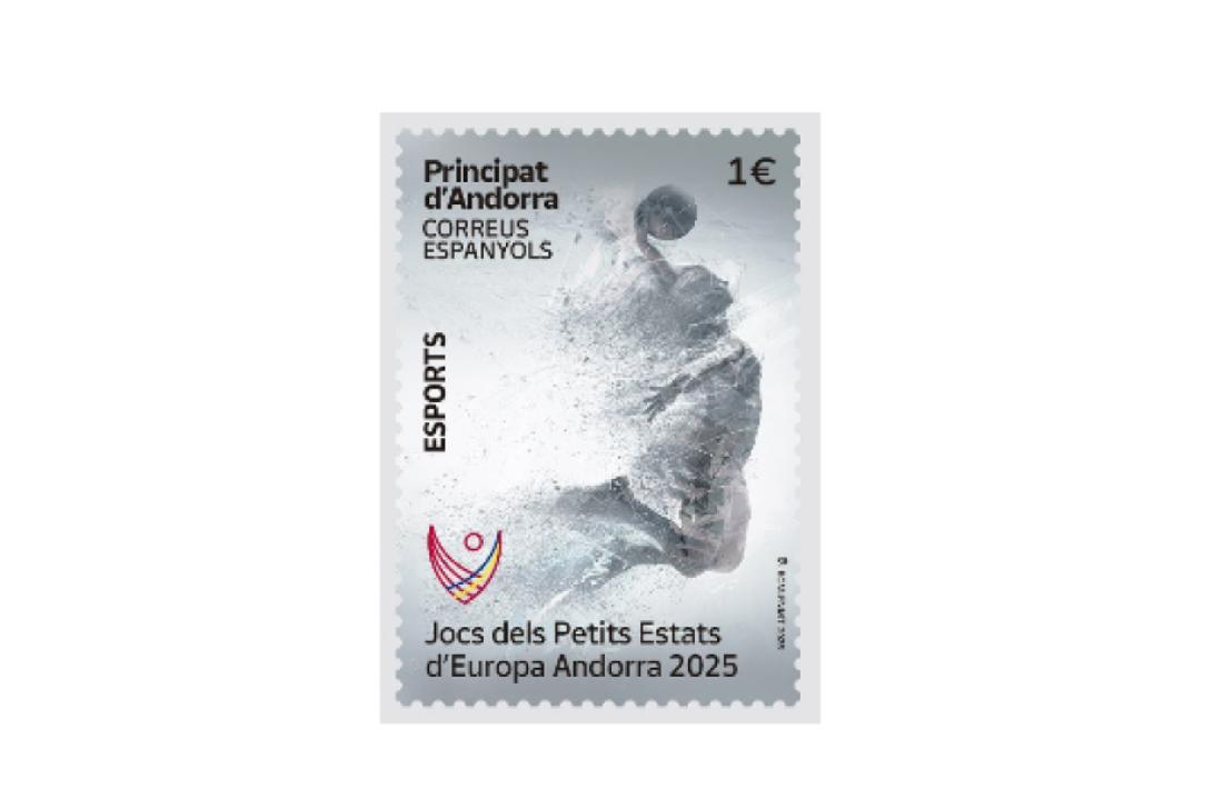 El segell que Correos ha dedicat als Jocs dels Petits Estats d'Europa d'Andorra 2025