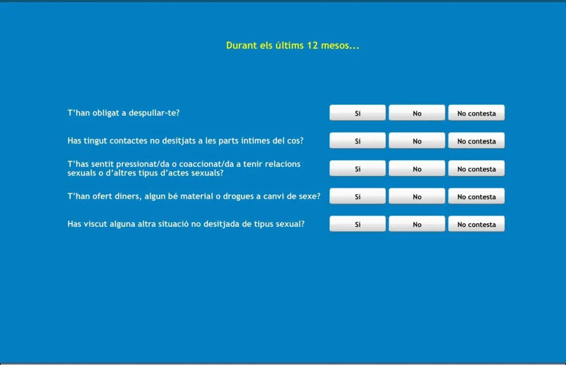 Captures de pantalla de dues de les preguntes de l’enquesta.