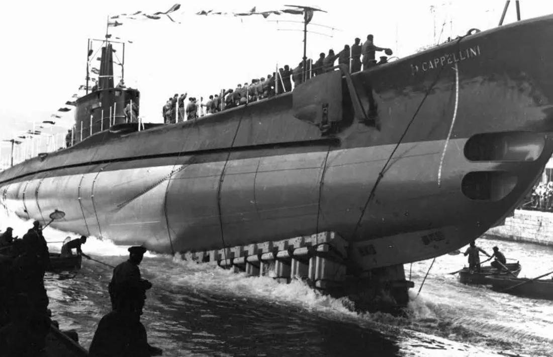 El ‘Capellini’, 73 metres d’eslora, era la joia de l’arma submarina de la marina italiana.