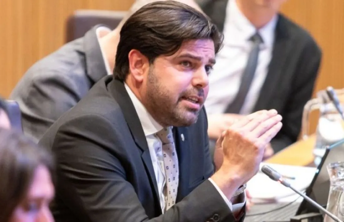 El conseller general d'Andorra Endavant, Marc Monteagudo, en una intervenció parlamentària.