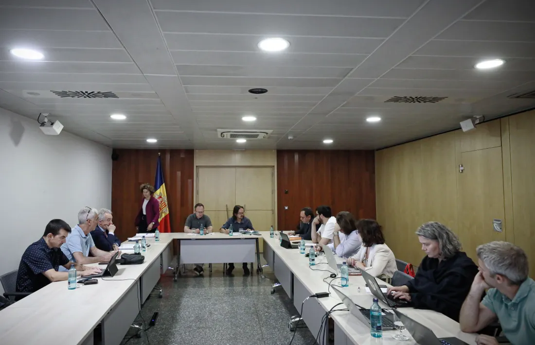 Un moment de la reunió del pacte d'estat, aquesta tarda.