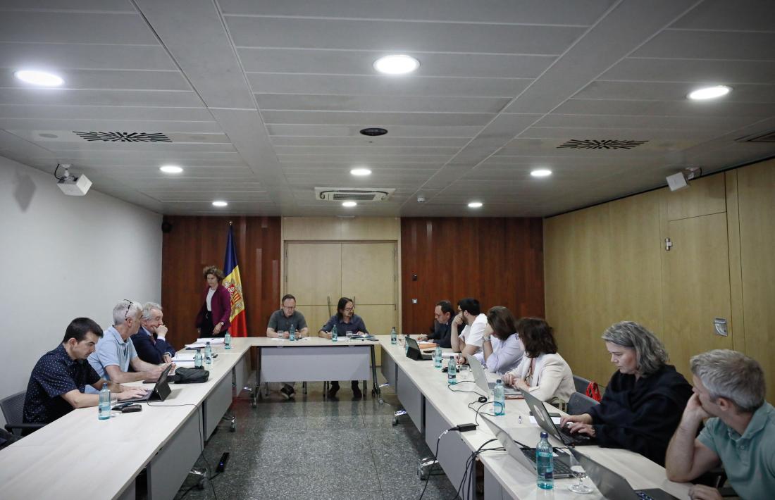 Un moment de la reunió del pacte d'estat, aquesta tarda.