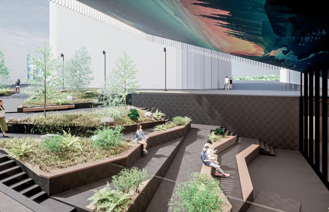 Imatge dels futurs nous espais públics a l'edifici Node.