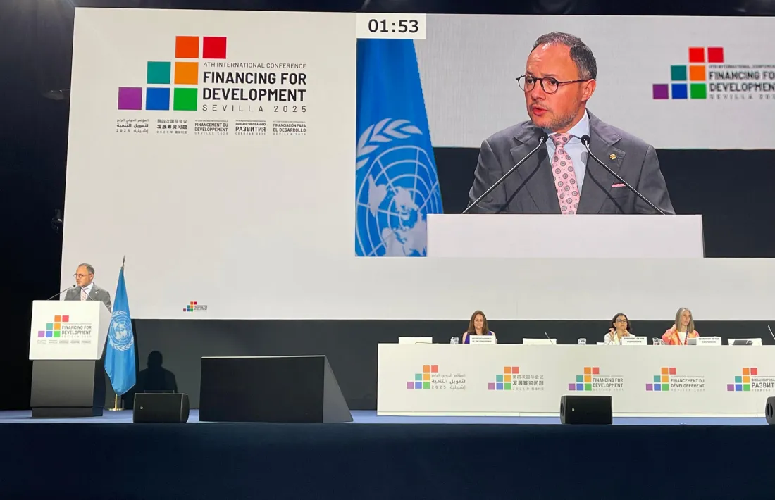 El cap de Govern, Xavier Espot, durant la seva intervenció al debat general de la FFD4.