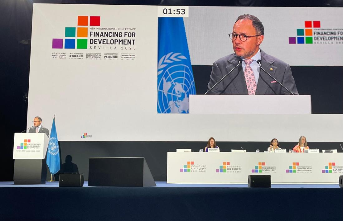 El cap de Govern, Xavier Espot, durant la seva intervenció al debat general de la FFD4.