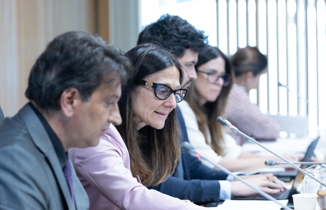 Miquel Àngel Garcia i Ester Molné compareixen a la comissió legislativa de Justícia i Interior.