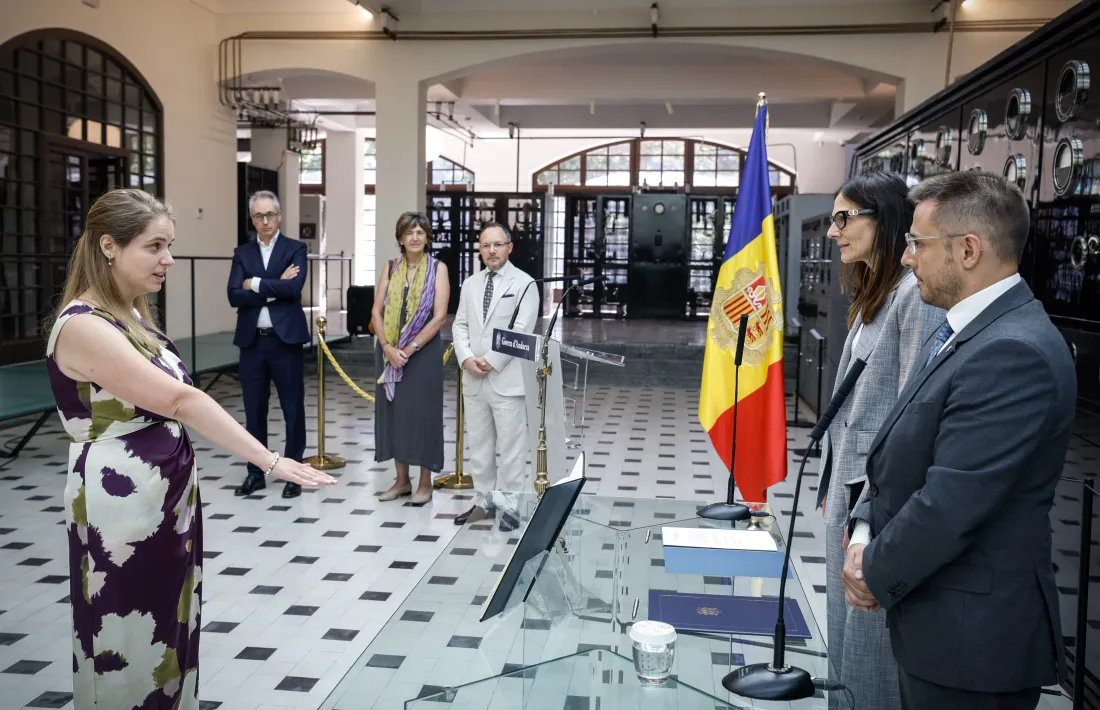 La nova notària, Mònica Mirabet, durant l'acte de possessió del càrrec.