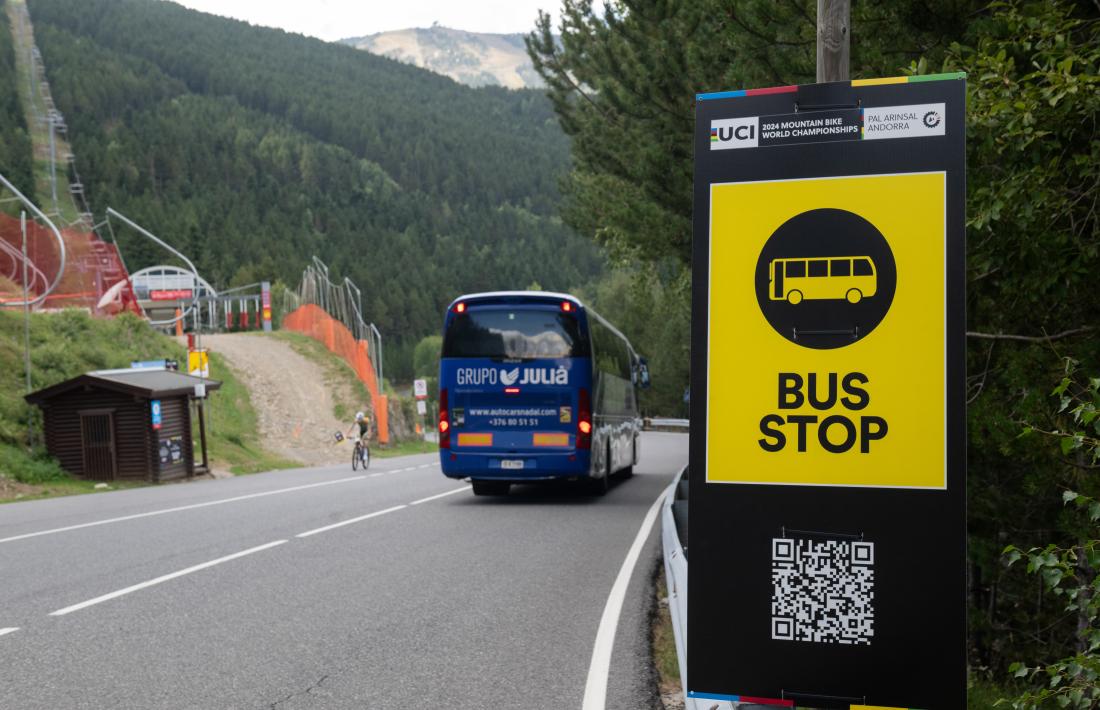 Una de les parades de bus habilitades.