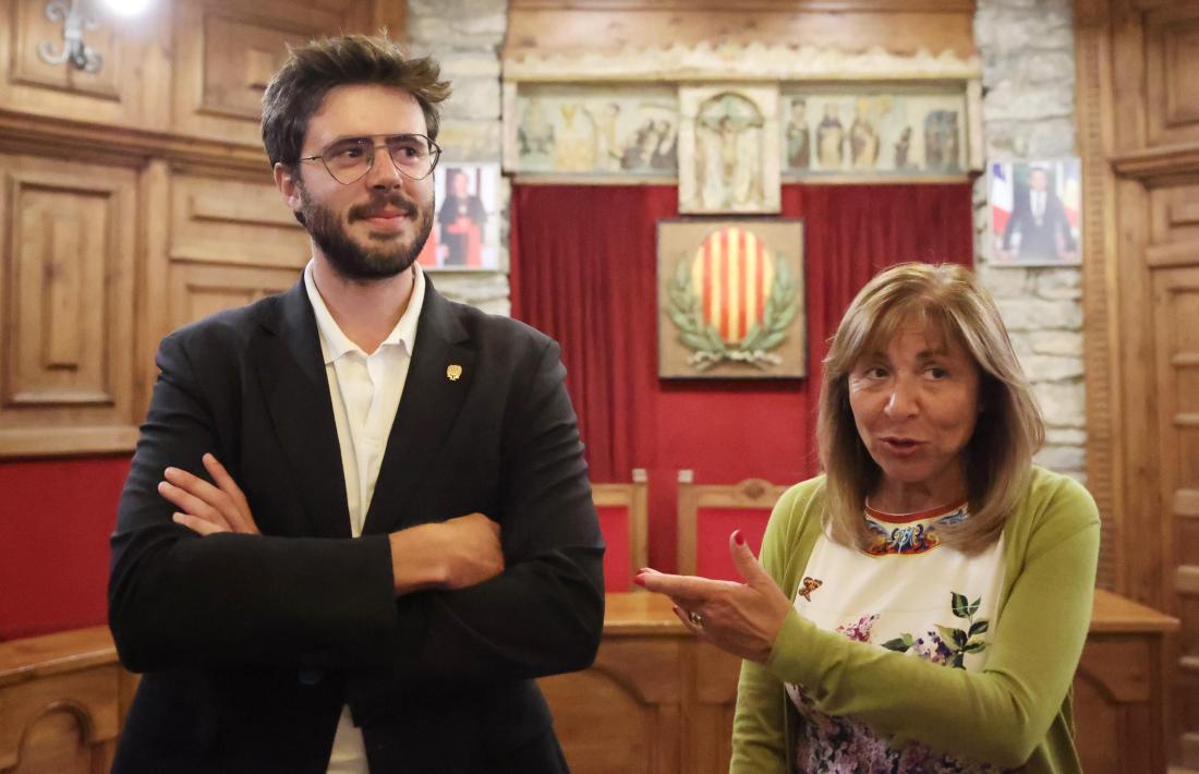 Cerni Cairat i Conxita Marsol després de l’acte de constitució de la fundació avui a Sant Julià de Lòria.