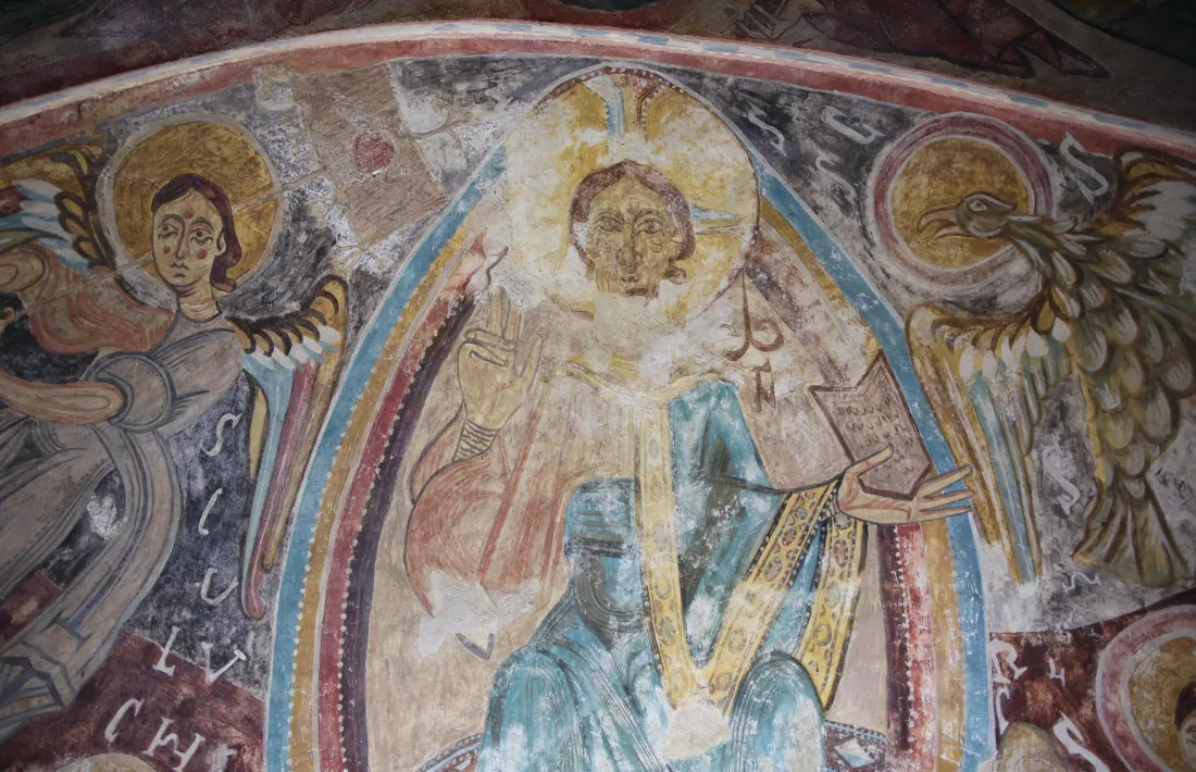 Detall de la Maiestas Domini d'Engolasters.