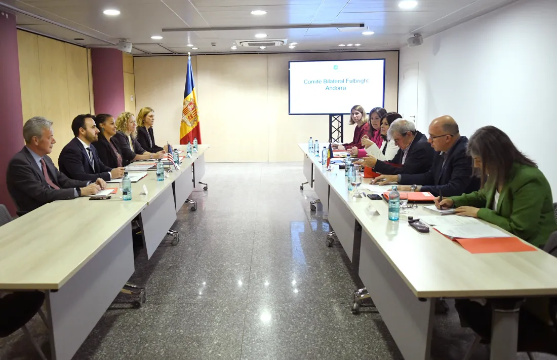 Un moment de la trobada del comitè que avalua el programa Fulbright.