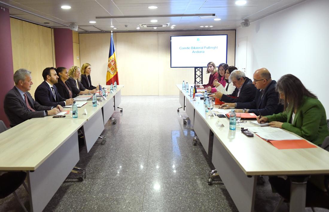 Un moment de la trobada del comitè que avalua el programa Fulbright.