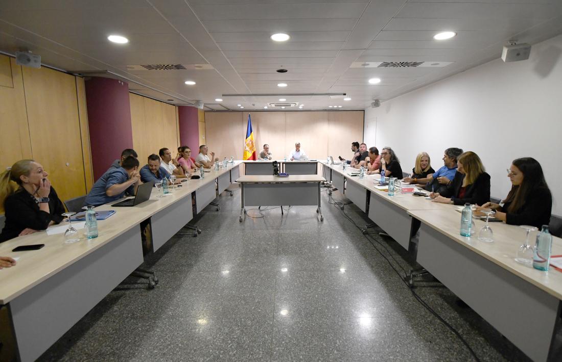 La reunió de Govern i sindicats d’ahir a la tarda.
