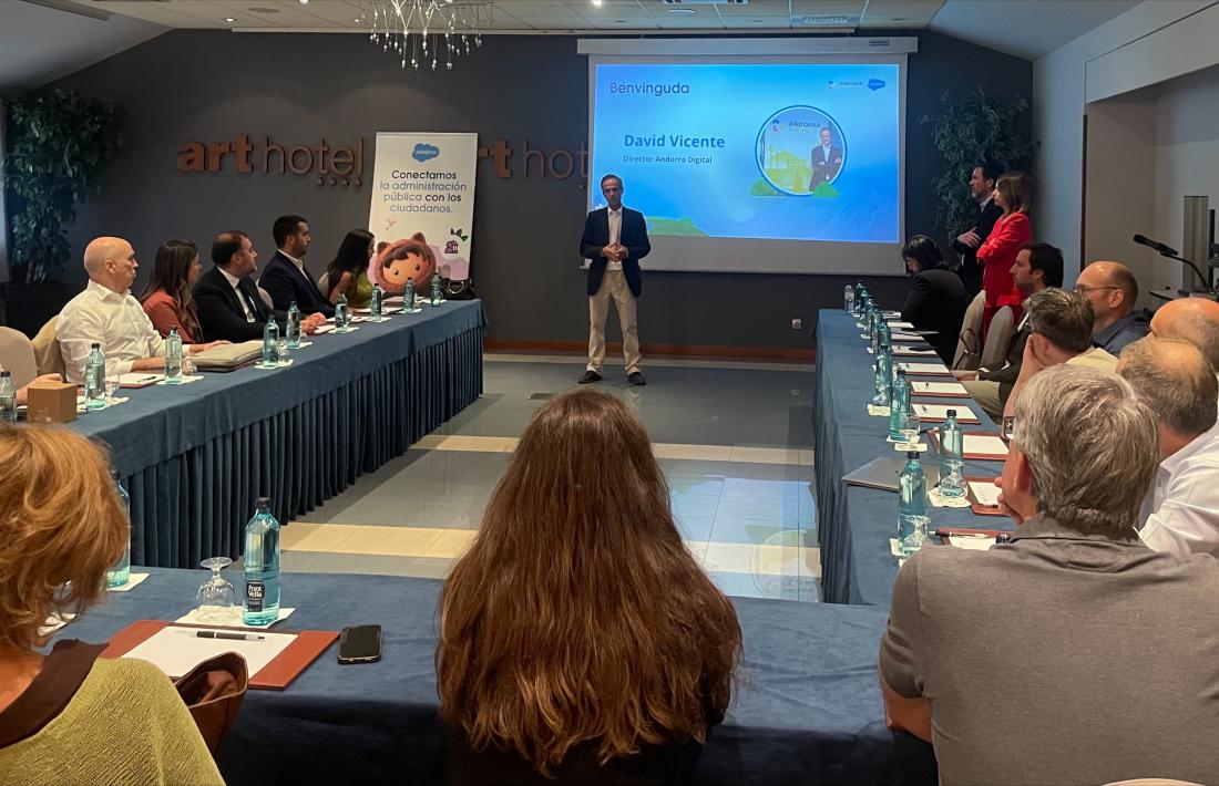 Un moment de la jornada de treball organitzada per Andorra Digital i Salesforce.