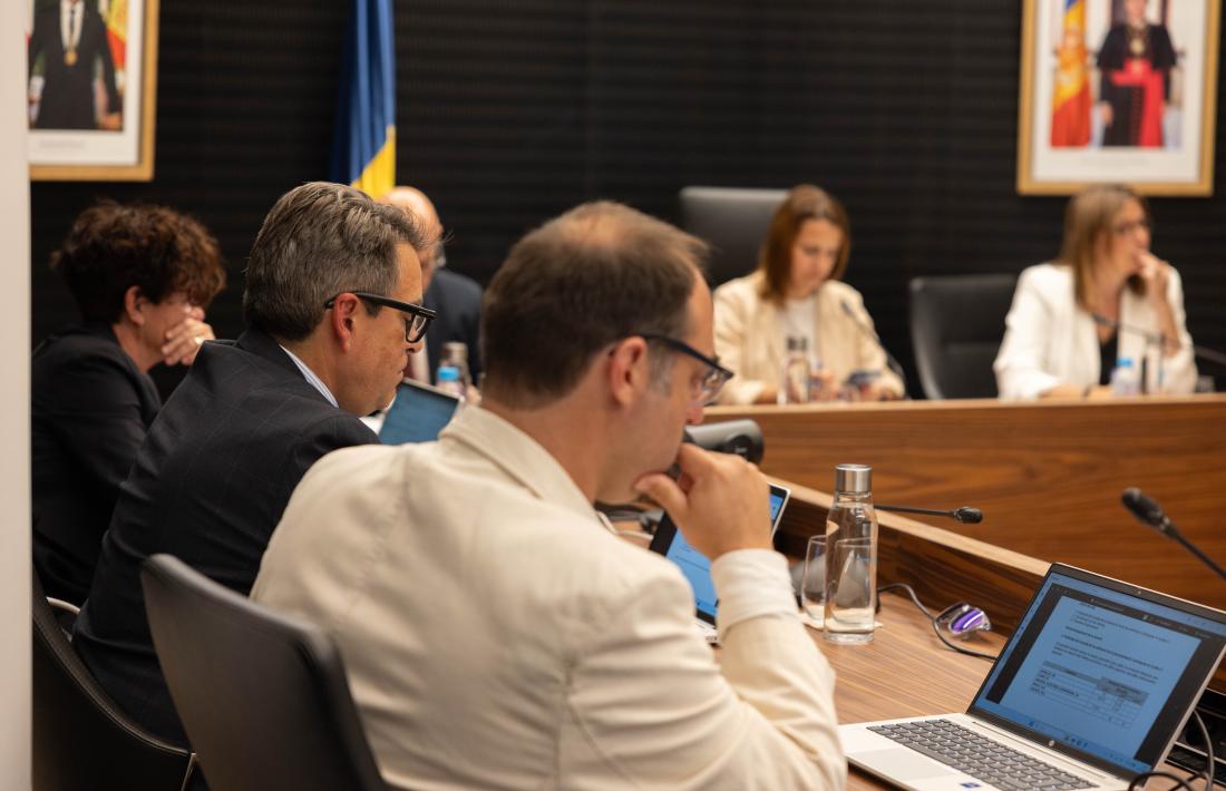 El conseller David Pérez en la darrera sessió de consell de comú d'Escaldes-Engordany.