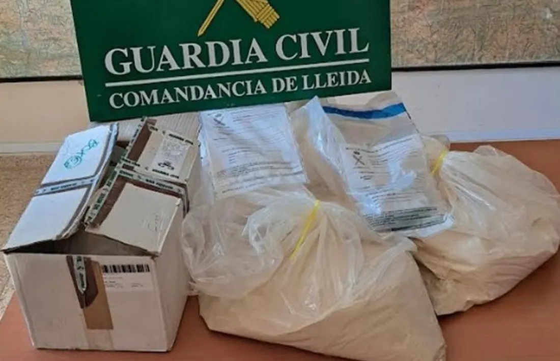 La droga comissada per la guàrdia civil a la Farga de Moles.