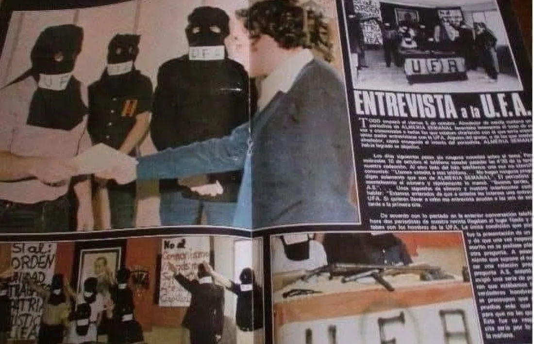 Reportatge publicat a la revista ‘Almeria Semanal’ del 27 d’octubre de 1979 sobre la Uniòn Falangista Andalusa (UFA)