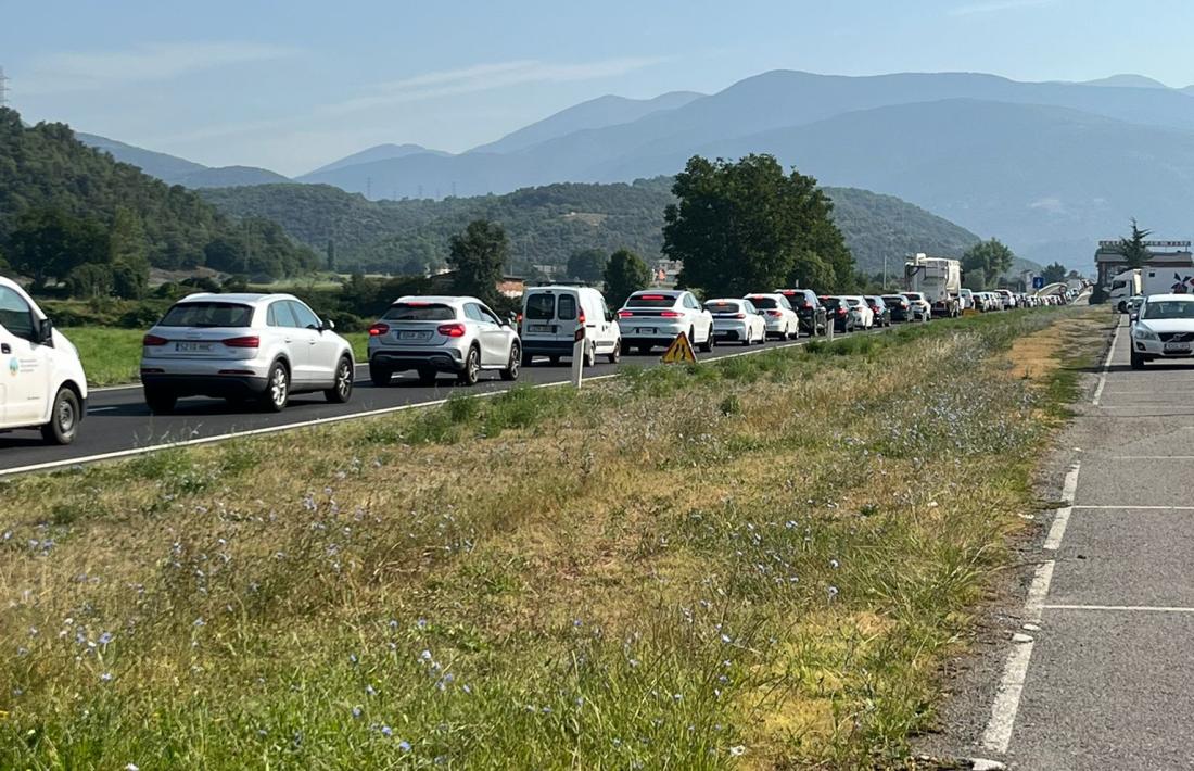 Les retencions per accedir a la Seu d'Urgell.