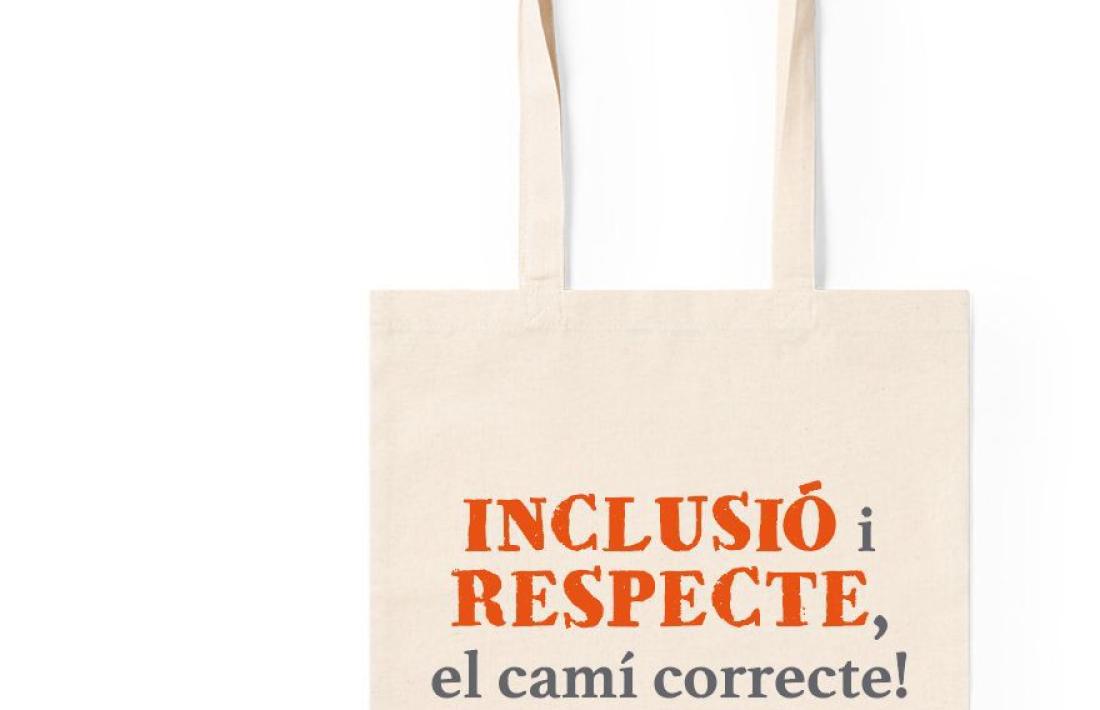 La bossa amb un dels eslògans.