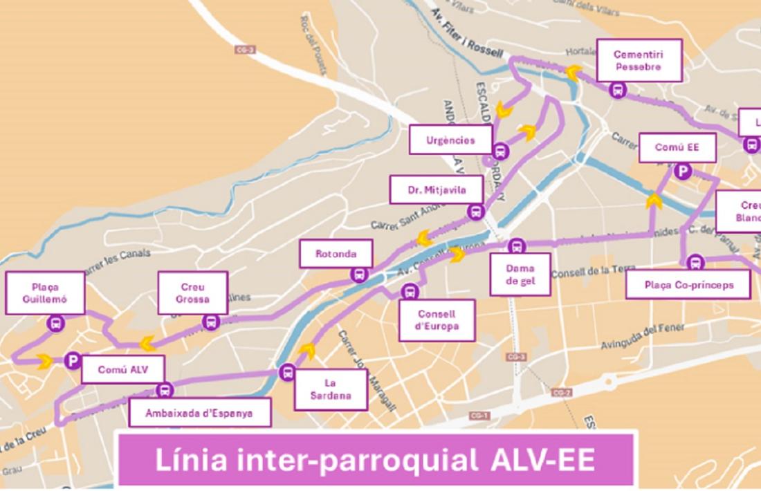 Recorregut de la futura línia inter-parroquial.