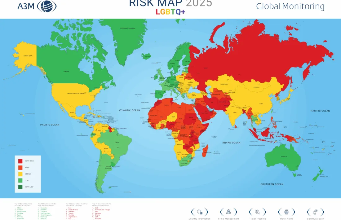 Andorra se situa entre els països pintats amb verd, considerats com els llocs on els viatgers LGBTIQ+ poques vegades tenen problemes.