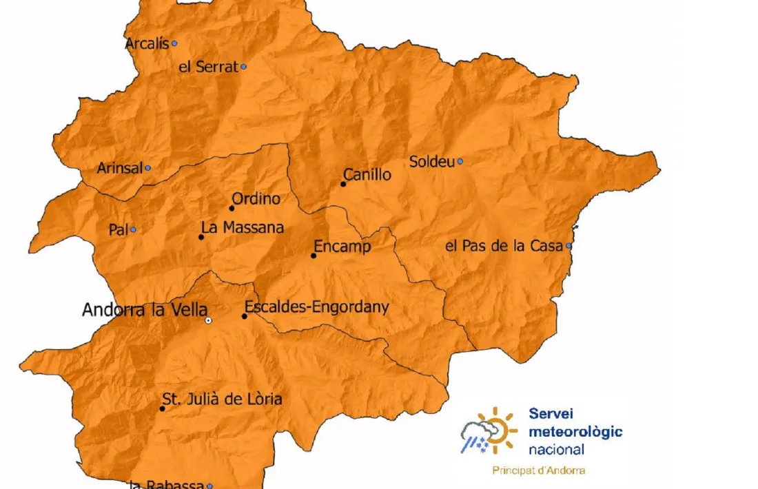 L'avís taronja activat fins a mitja nit.