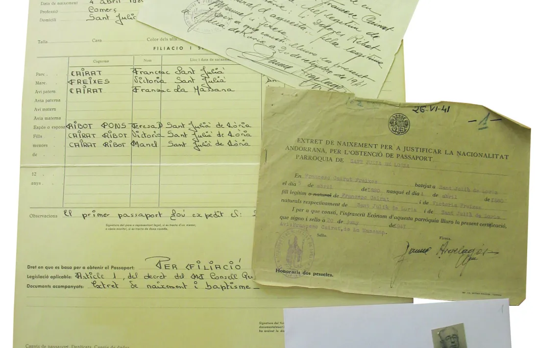 Andorra, Arxiu Nacional, arxiu intermedi, passaports, Francesc Cairat, Julià Reig, doctor Nequi, Anna Cia, Anna Farnés