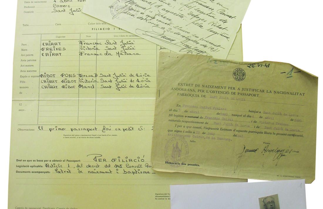 Andorra, Arxiu Nacional, arxiu intermedi, passaports, Francesc Cairat, Julià Reig, doctor Nequi, Anna Cia, Anna Farnés