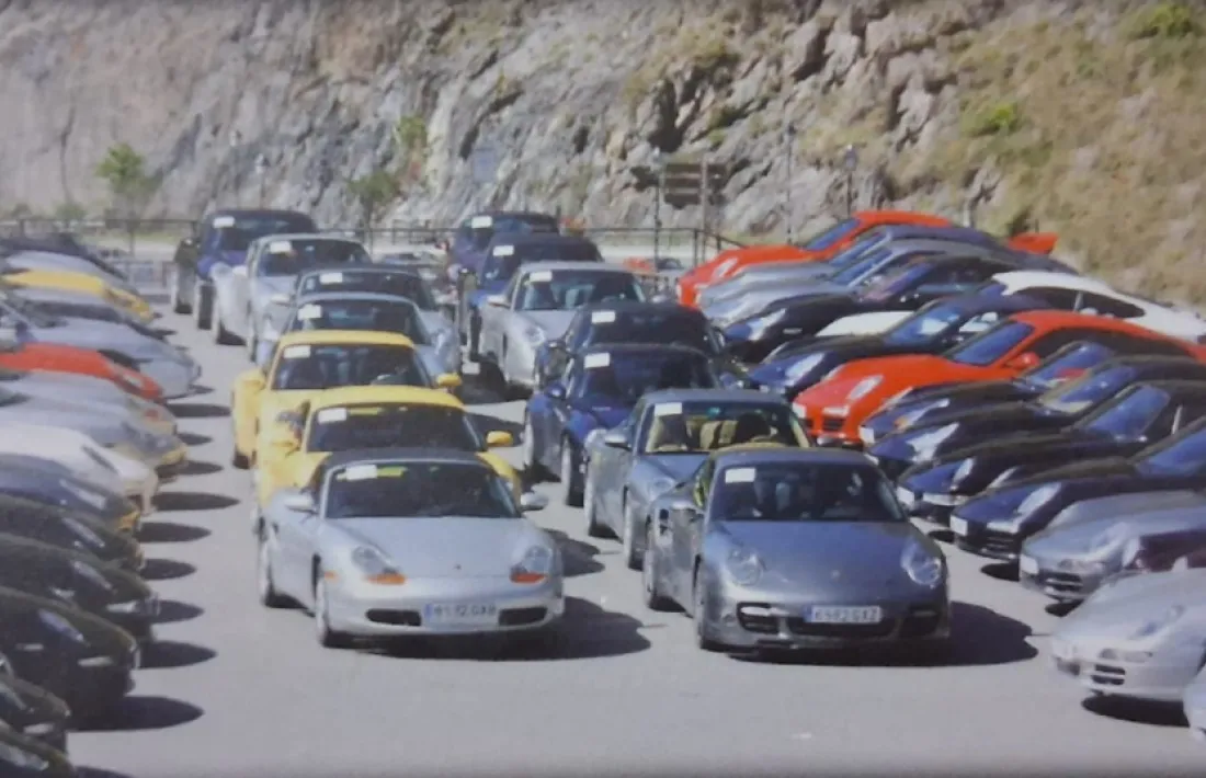 Fotografia utilitzada per al cartell de la 5a concentració de Porsche Andorra.