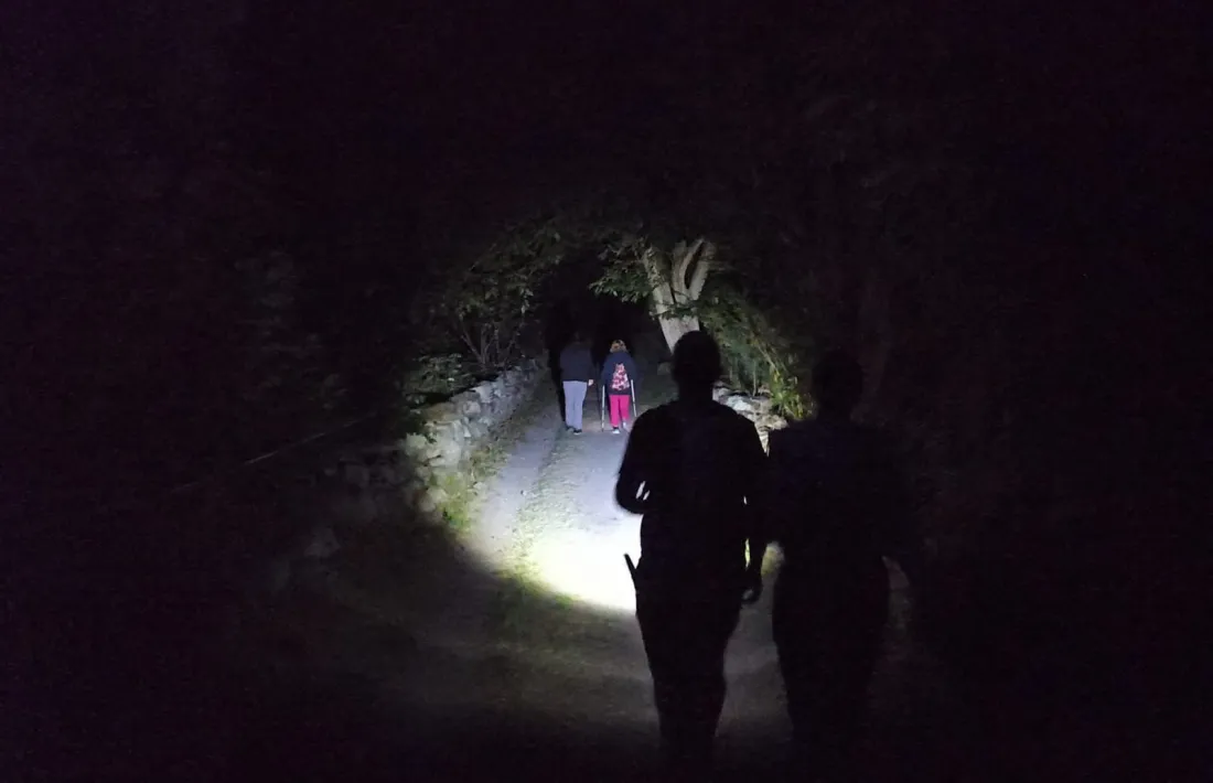 Pelegrins pujant cap a Meritxell a l’altura del camí de l’Oratori d’Encamp.