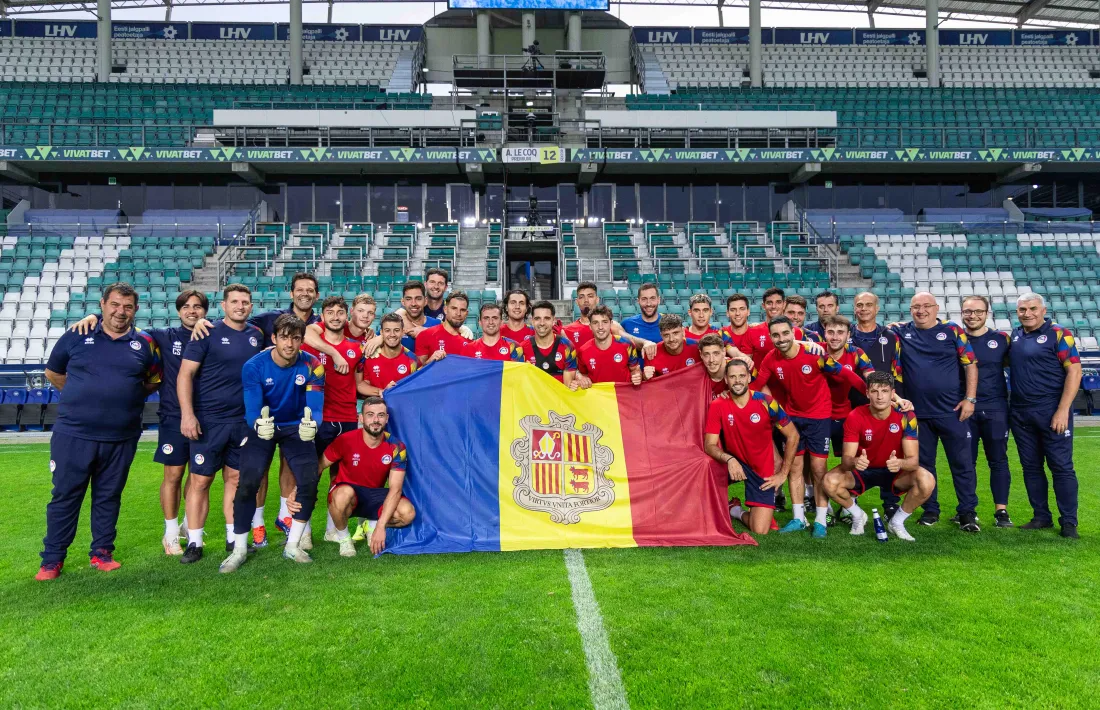 La selecció, a Tallin.