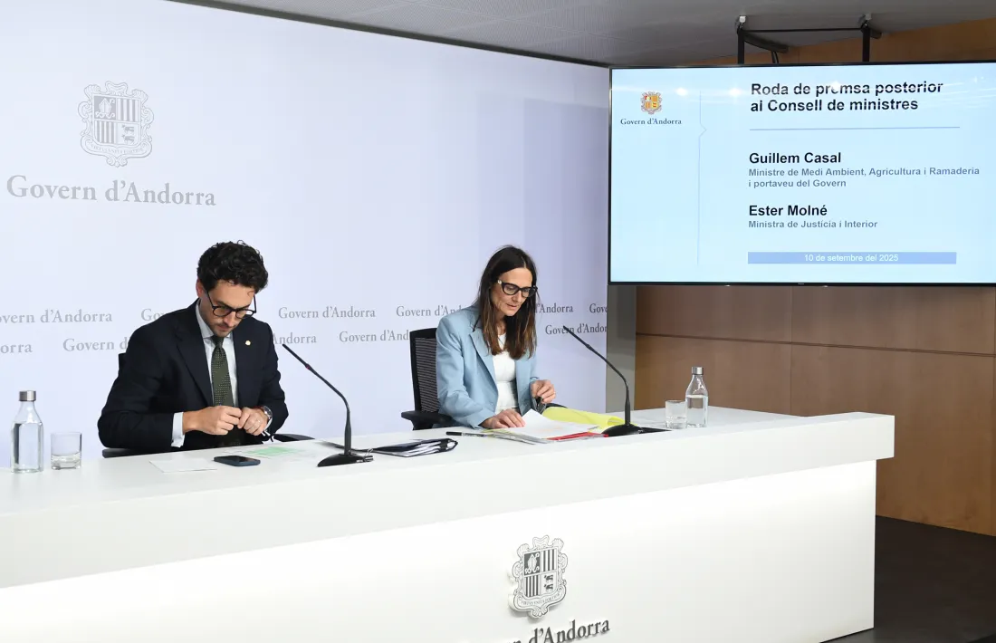 Casal i Molné en roda de premsa.