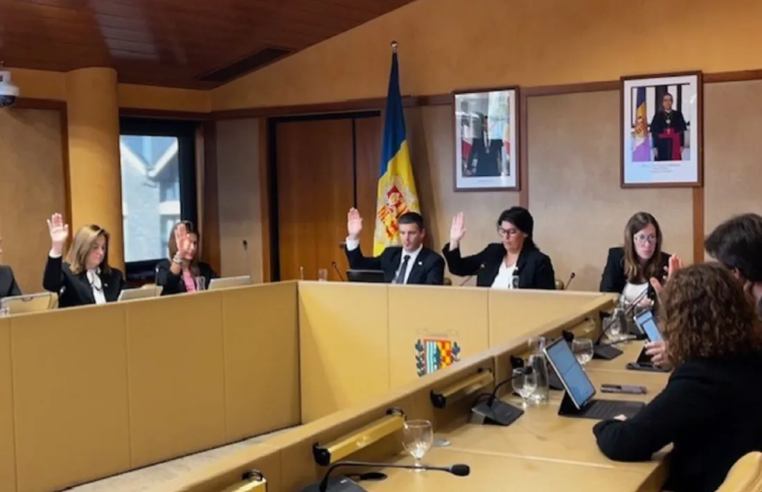 Un moment de la sessió de consell de comú, avui.