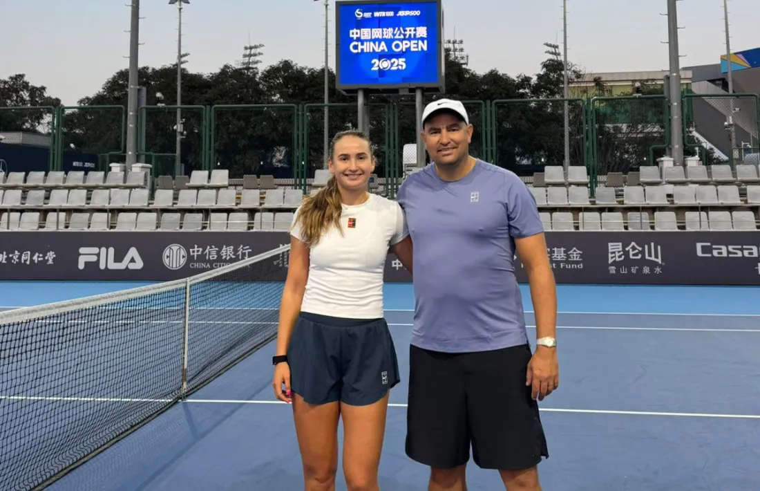 Vicky, amb el seu pare Joan.