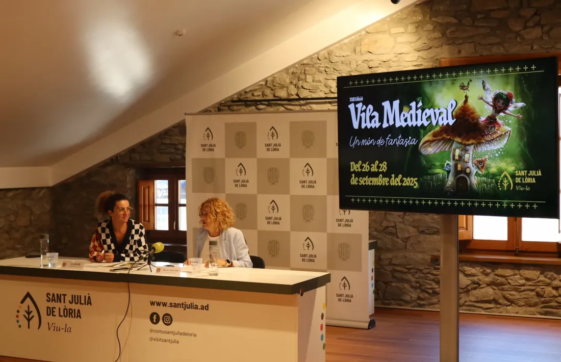 Laura Rogé i Teresa Areny han presentat la nova edició de la Vila Medieval de Sant Julià de Lòria.