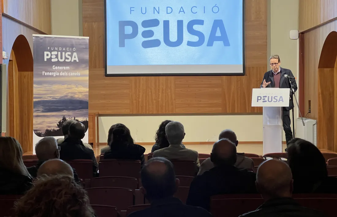      Ventura Rebés, president de la Fundació Peusa, durant la presentació de la nova entitat. 