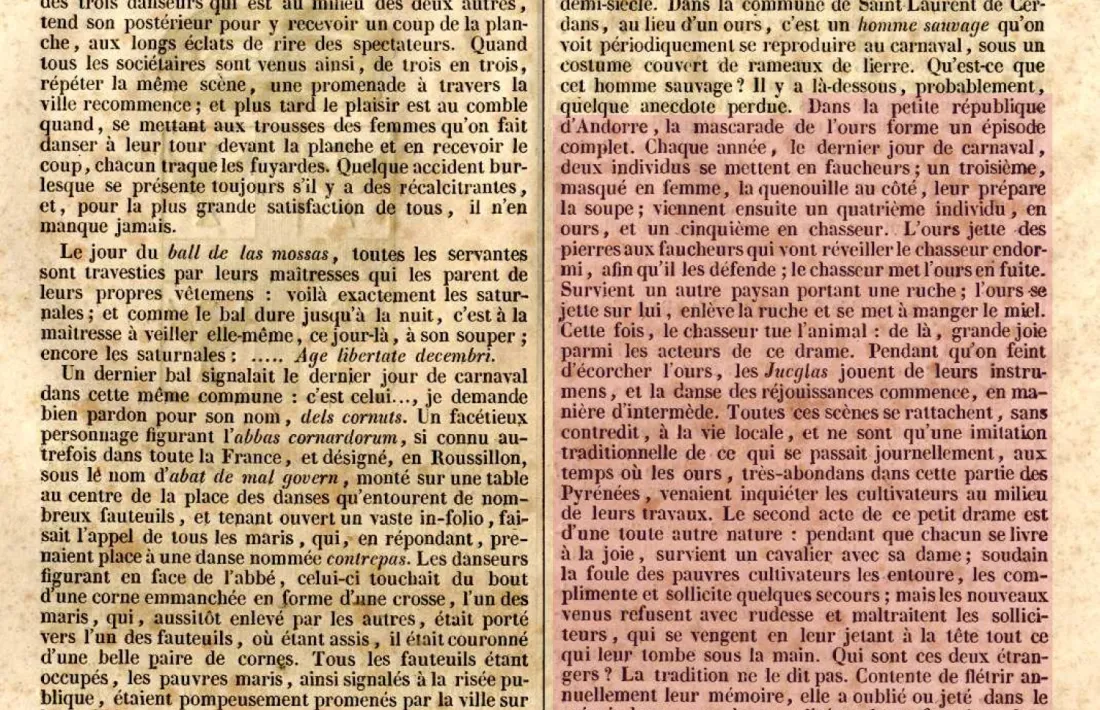 L’article de Dominique Henry amb la primera menció documental de l’Ossa es va publicar el 1835 a la revista ‘Musée du Midi’ i s’avança tres anys a la ‘Relació sobre la Vall d’Andorra’, de Fra Tomàs Junoy, que n’era fins ara la primera referència documental.
