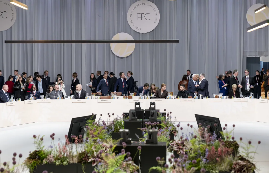 El cap de Govern, Xavier Espot, en la seva participació al plenari de la Comunitat Política Europea.