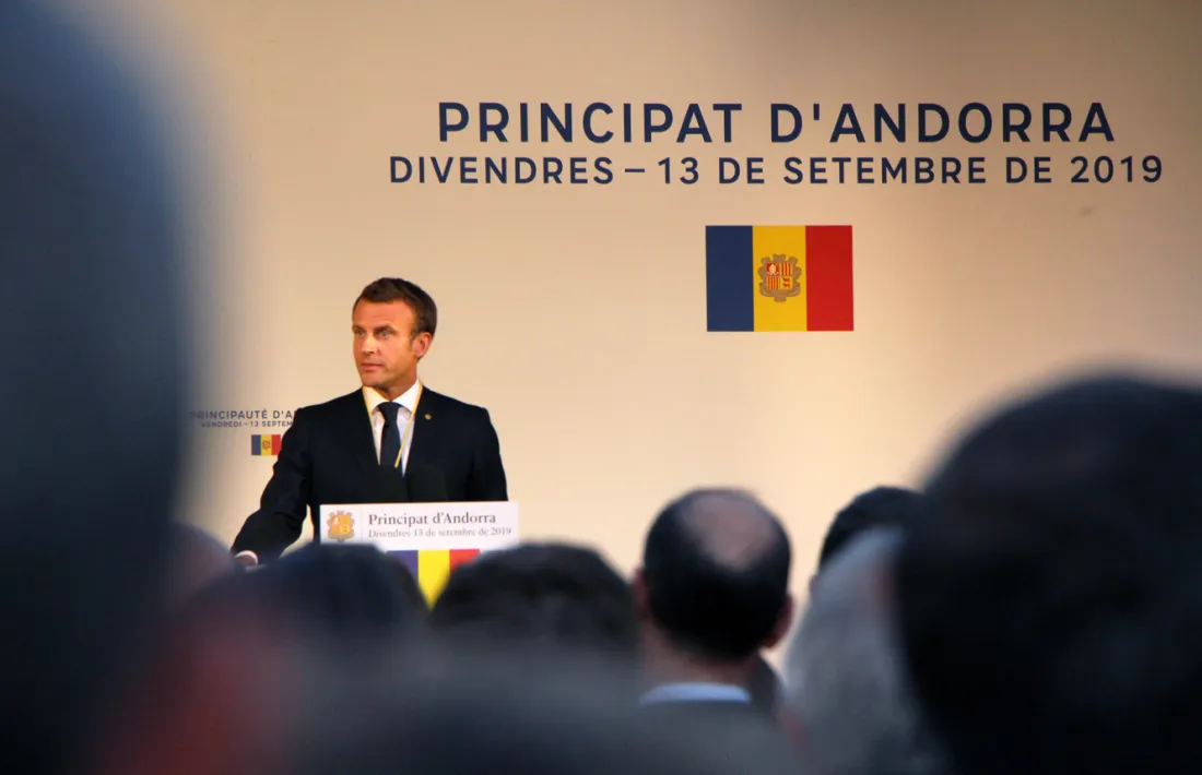 Un moment de la visita que el copríncep francès, Emmanuel Macron, va fer a Andorra el 2019.