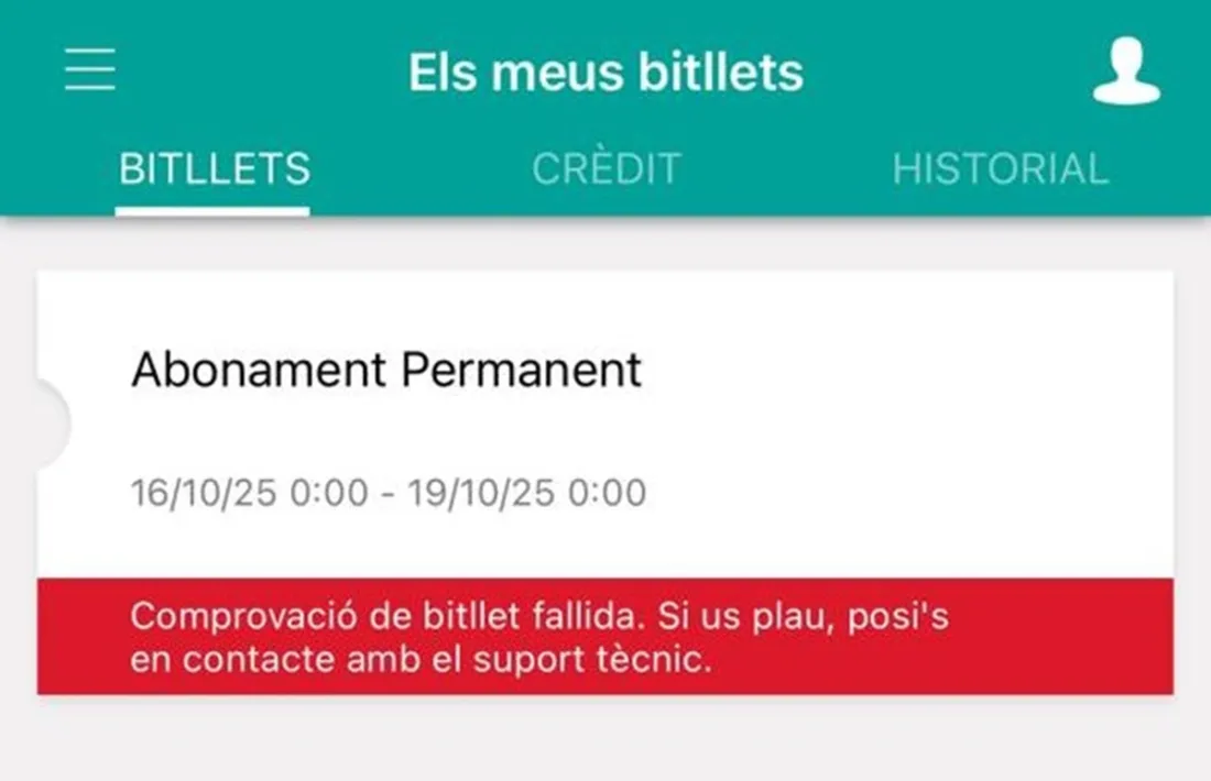 El missatge que apareix a l'app Mou-te.