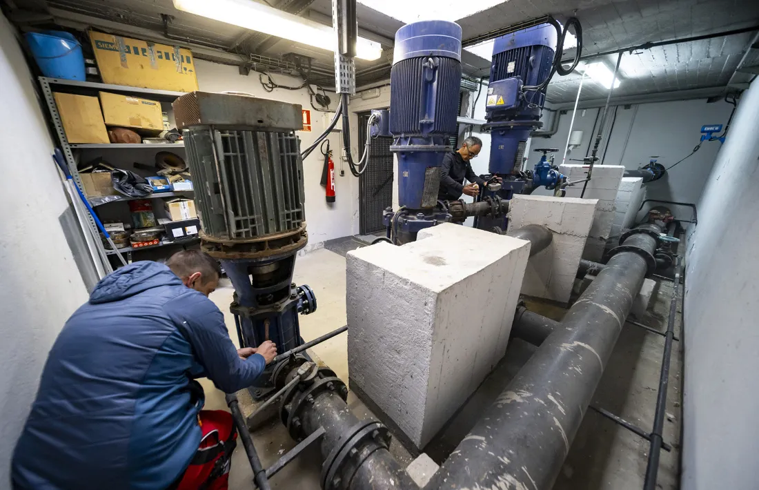 L'estació de bombeig d'aigua de l'estadi comunal d'Andorra la Vella.