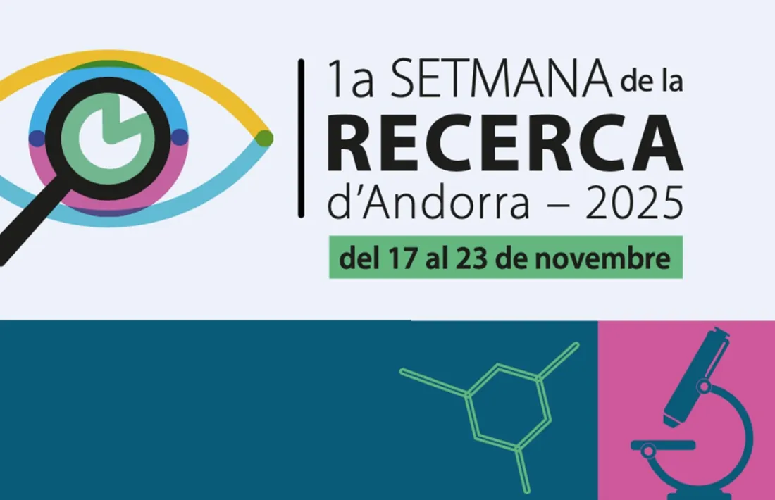 Cartell de la 1a Setmana de la Recerca d'Andorra