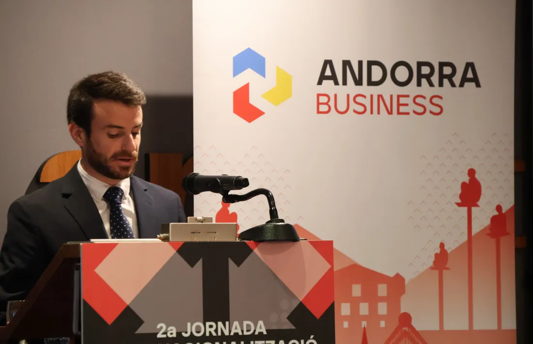 El secretari d'estat d'Empresa, Digitalització Econòmica i Innovació, Marc Saura, durant les jornades d'Internacionalització d'Andorra Business.