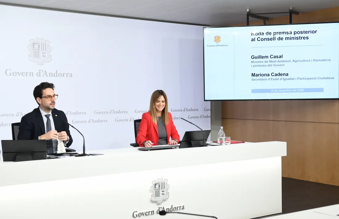 Guillem Casal i Mariona Cadena, en la roda de premsa.