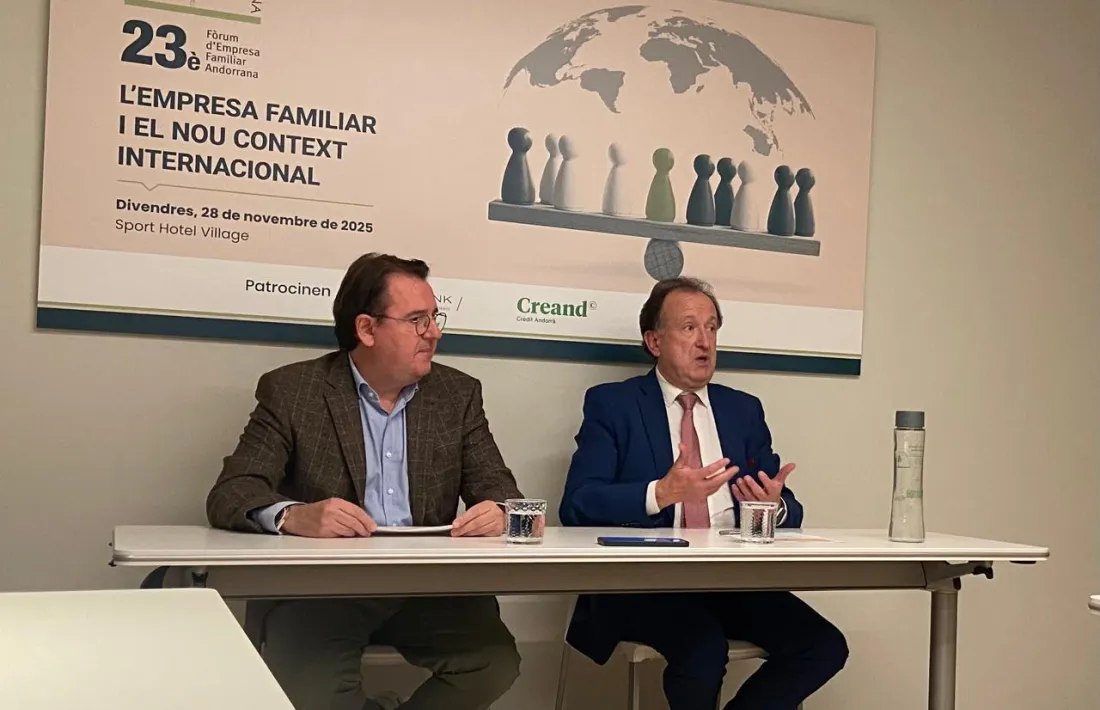 Daniel Aristot i Joan Tomàs durant la presentació del 23è Fòrum de l’EFA.