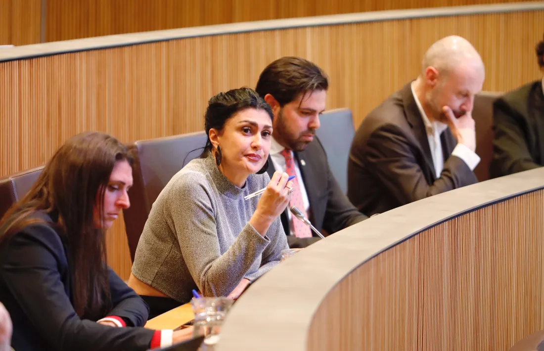 El grup parlamentari d'Andorra Endavant, format per Amador, Montaner i Monteagudo.