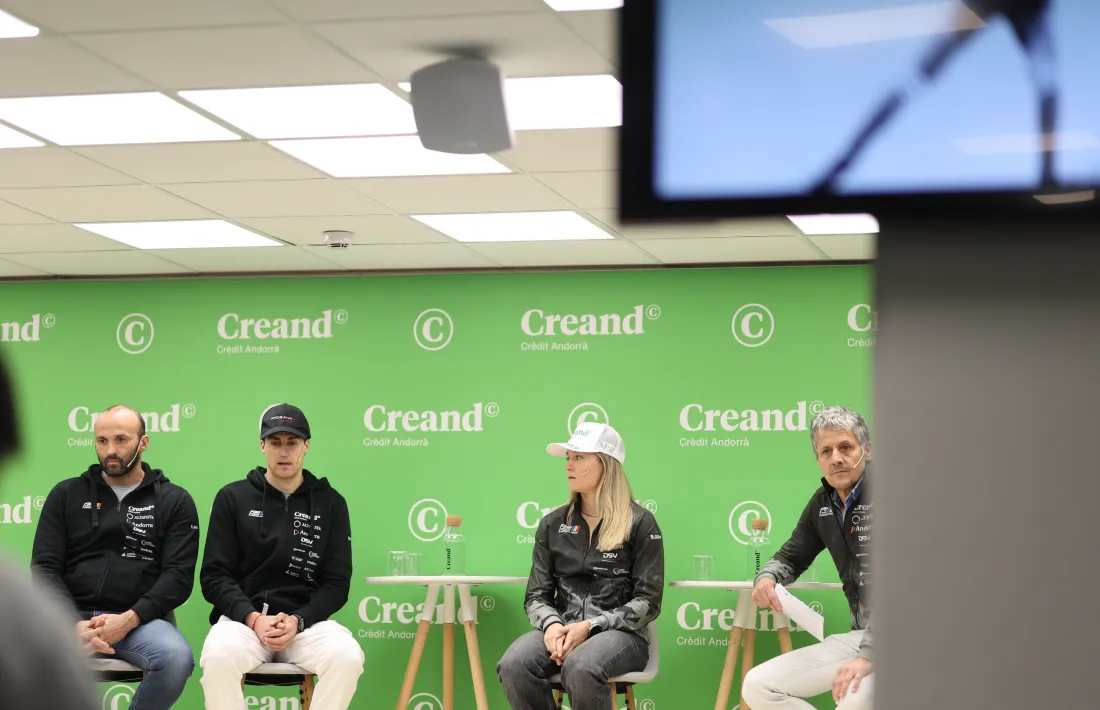 Irineu Esteve i Gina del Rio, a la roda de premsa de Creand.