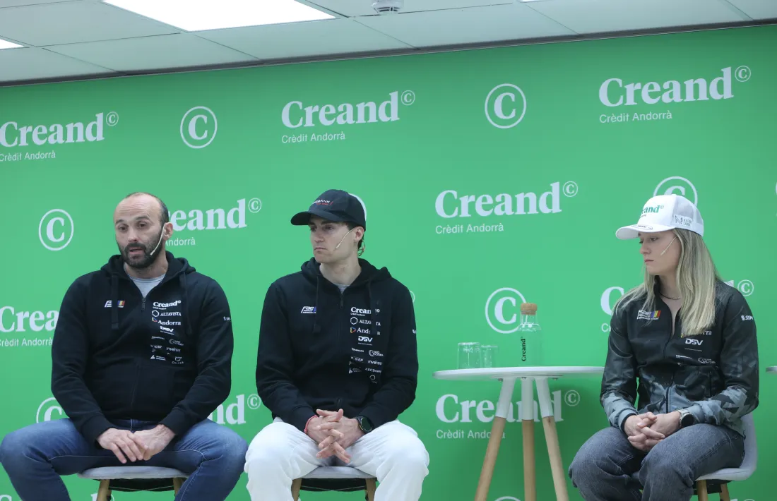 Irineu Esteve i Gina del Rio, a la roda de premsa de Creand.